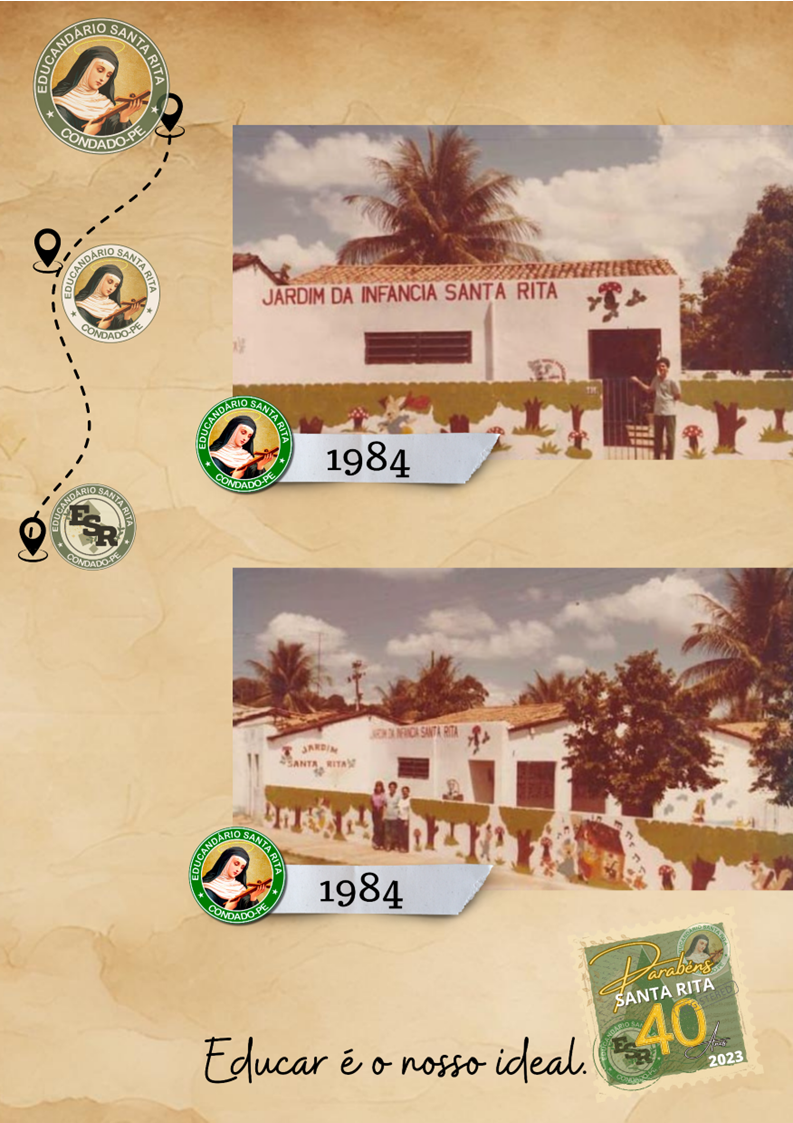 Primeiras instalações do Jardim da Infância Santa Rita, em 1984